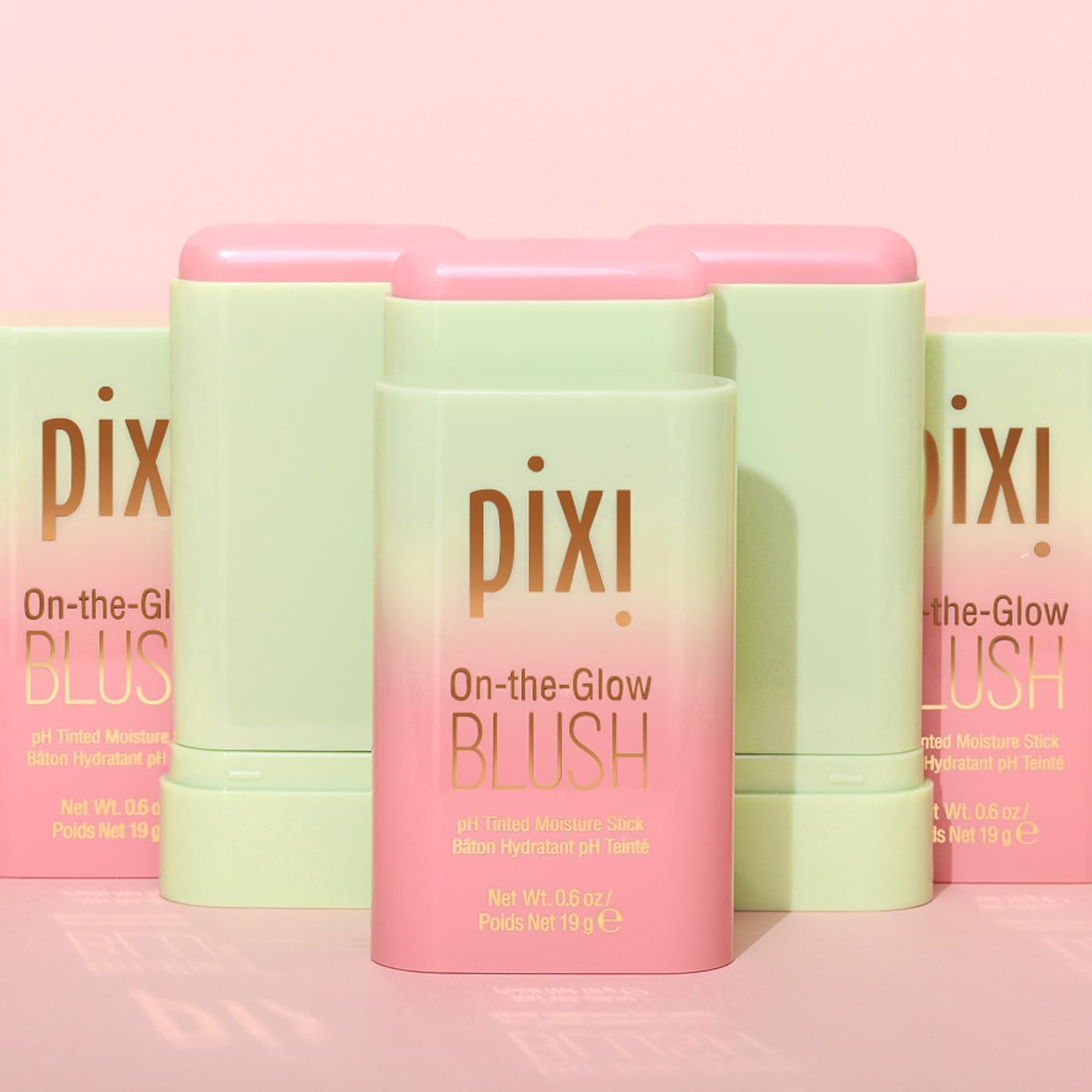 Pixi On-the-Glow Blush Stick Cheektone texture delivers creamy, hydrating color.