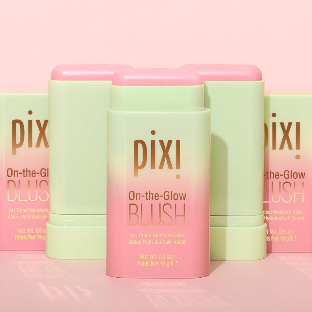 Pixi On-the-Glow Blush Stick Cheektone texture delivers creamy, hydrating color.