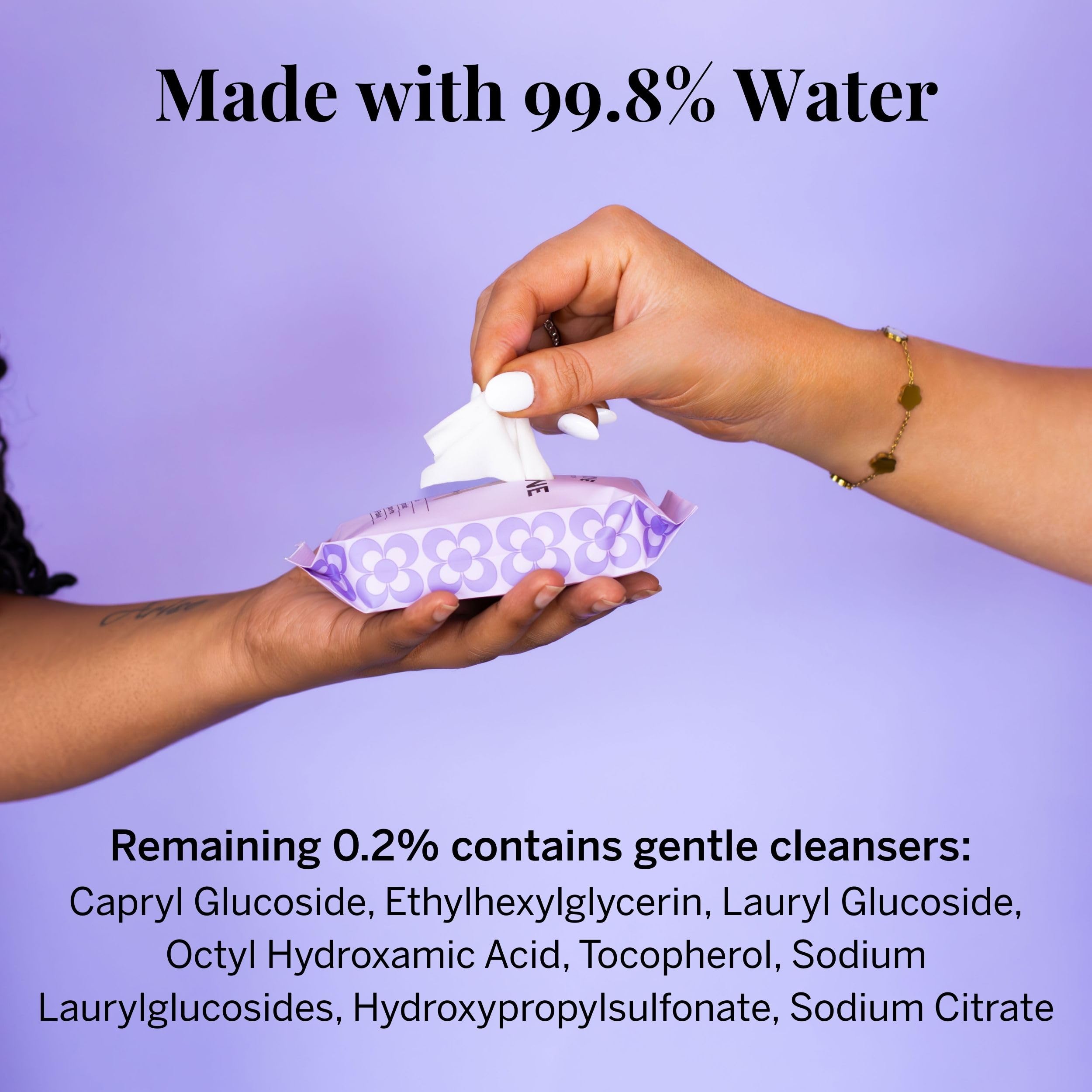 Pixie Cup dermatologist-tested wipes suitable for sensitive skin.