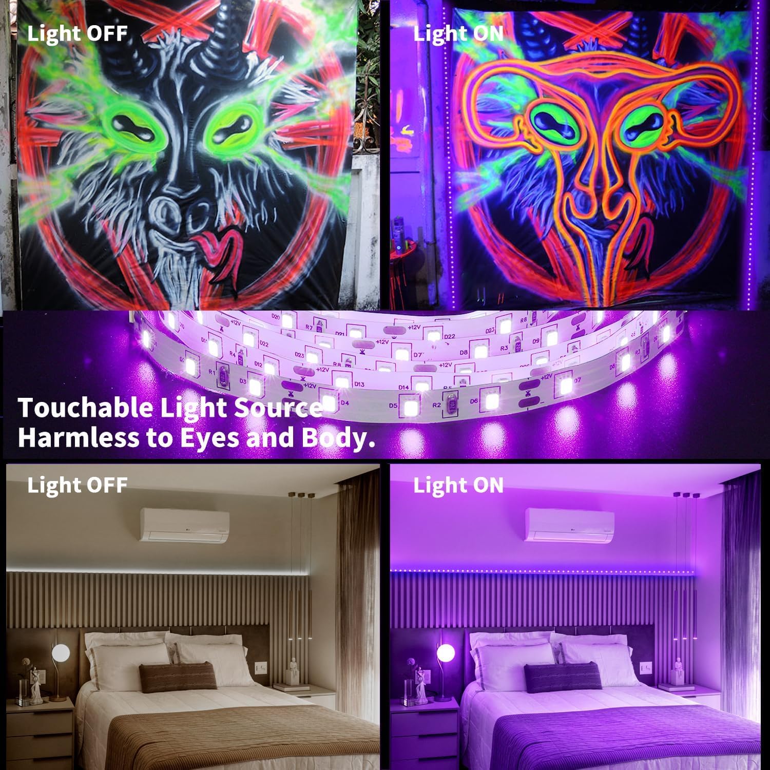 PIZHLO eye-safe 385-400nm wavelength for comfortable glow.