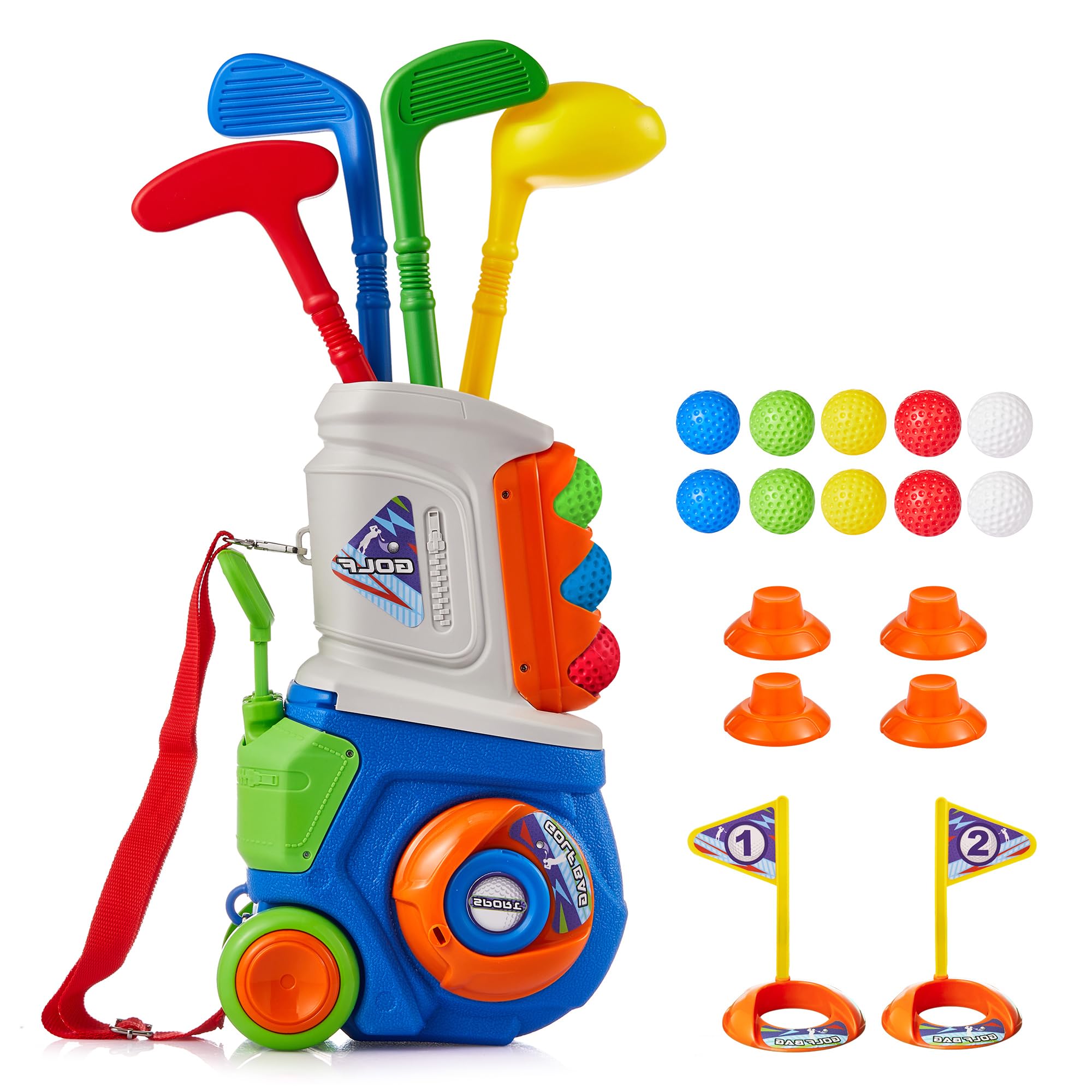 PJG Toddler Golf Set cart shown for portable outdoor play.
