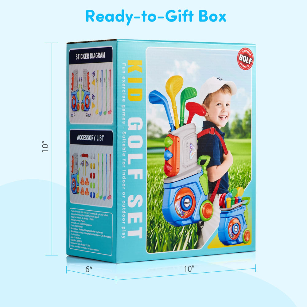 PJG Toddler Golf Set durable ABS plastic for long-lasting safety.
