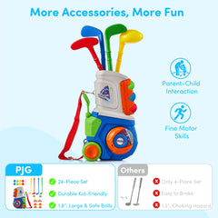 PJG Toddler Golf Set retractable handle enables easy carrying during outdoor sessions.