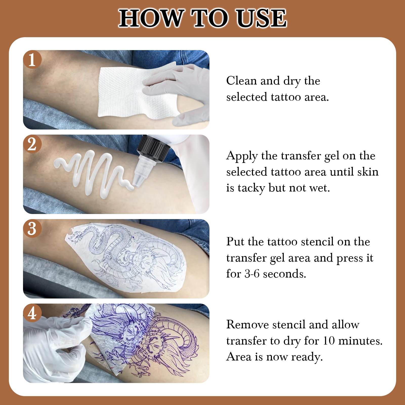Pjordo stencil gel provides long-lasting stencil fidelity on skin.