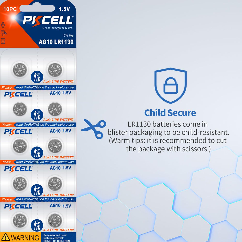 PKCELL LR1130 battery used in calculators for dependable operation