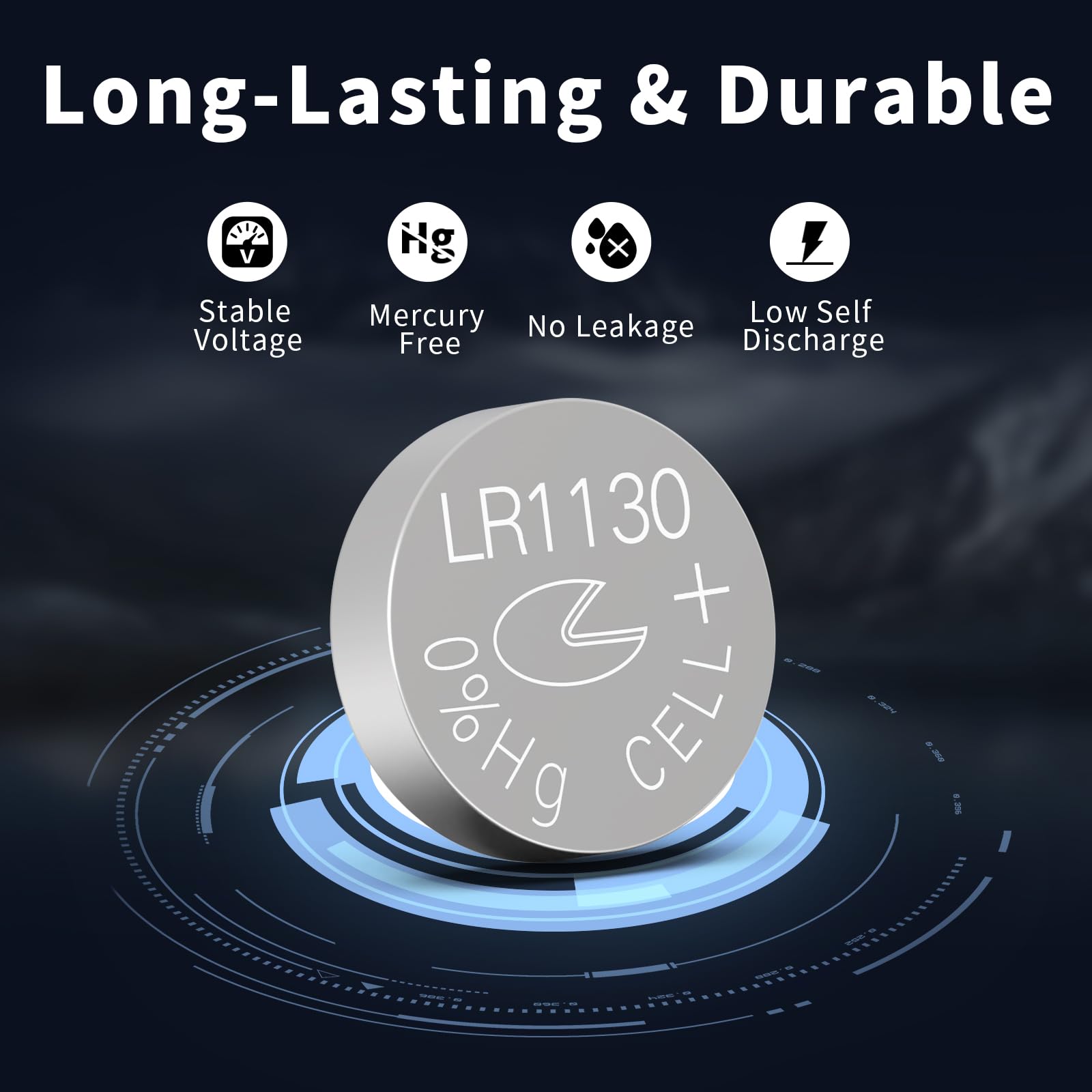 PKCELL LR1130 battery inside a thermometer delivering steady readings