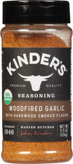 P.K. Kinder Co. Woodfired Garlic Seasoning jar adds smoky flavor.