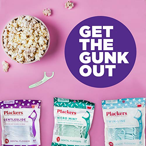 On-the-go dental care with Plackers Micro Mint flossers.