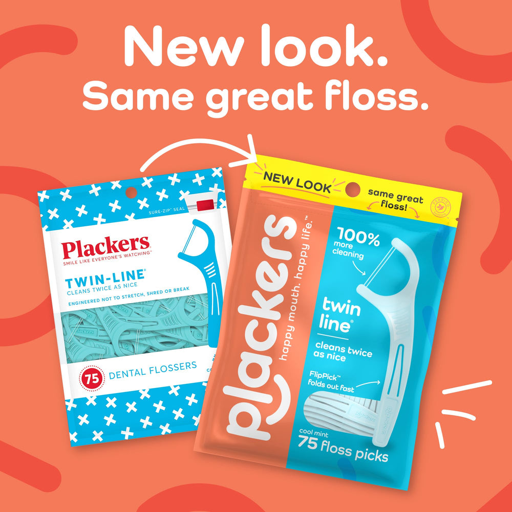 Plackers Twin-Line 150-count pack enables long-term daily flossing on the go.