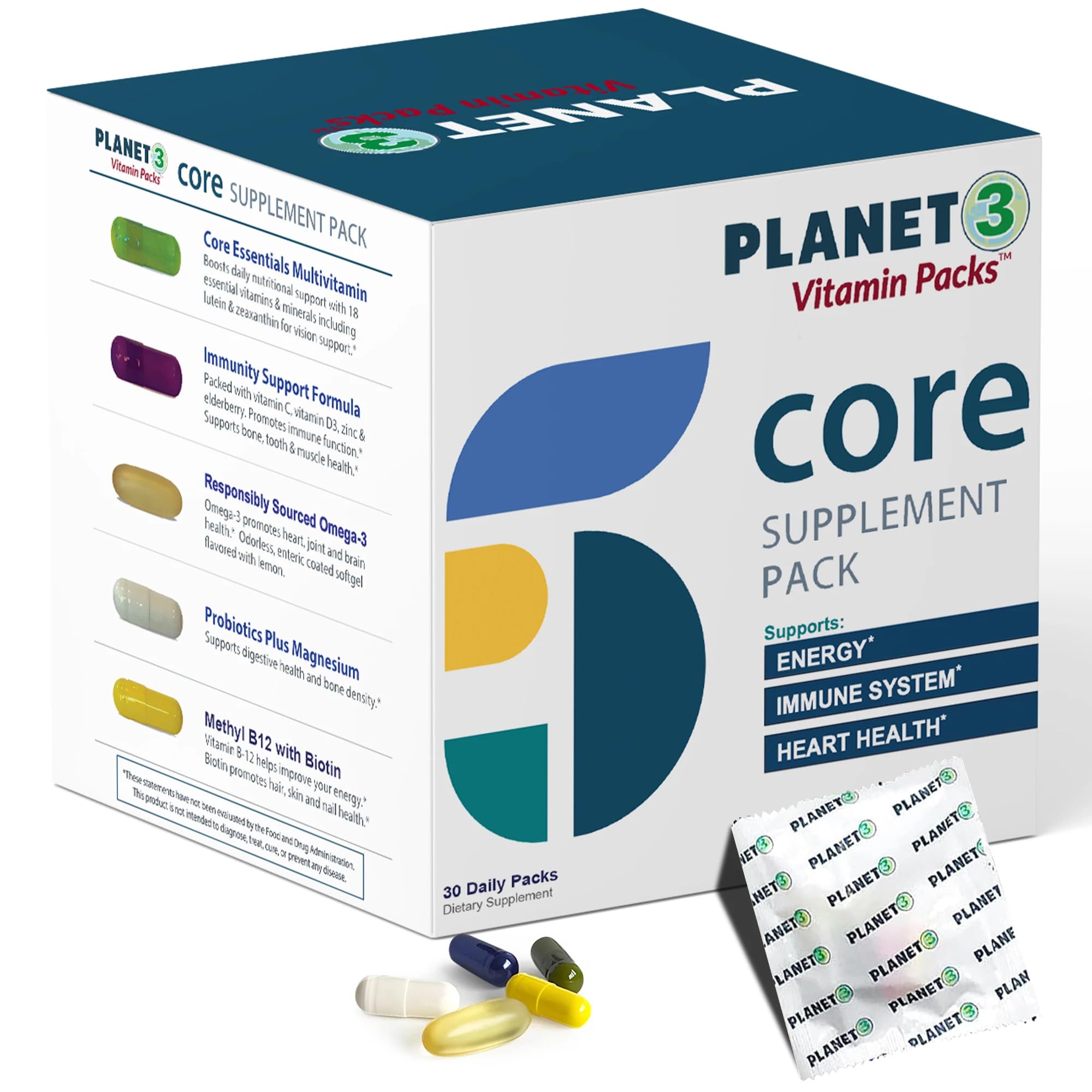 Planet 3 packets show freshness-dated packaging for reliability.