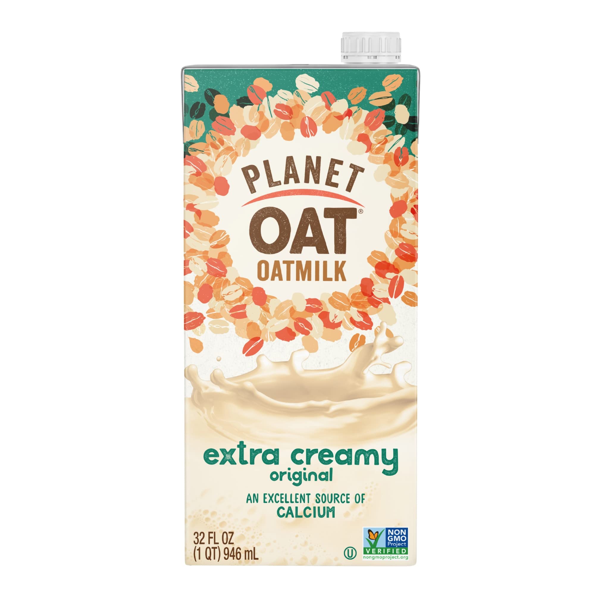 Planet Oat Oatmilk free-from label highlights dairy-free ingredients.