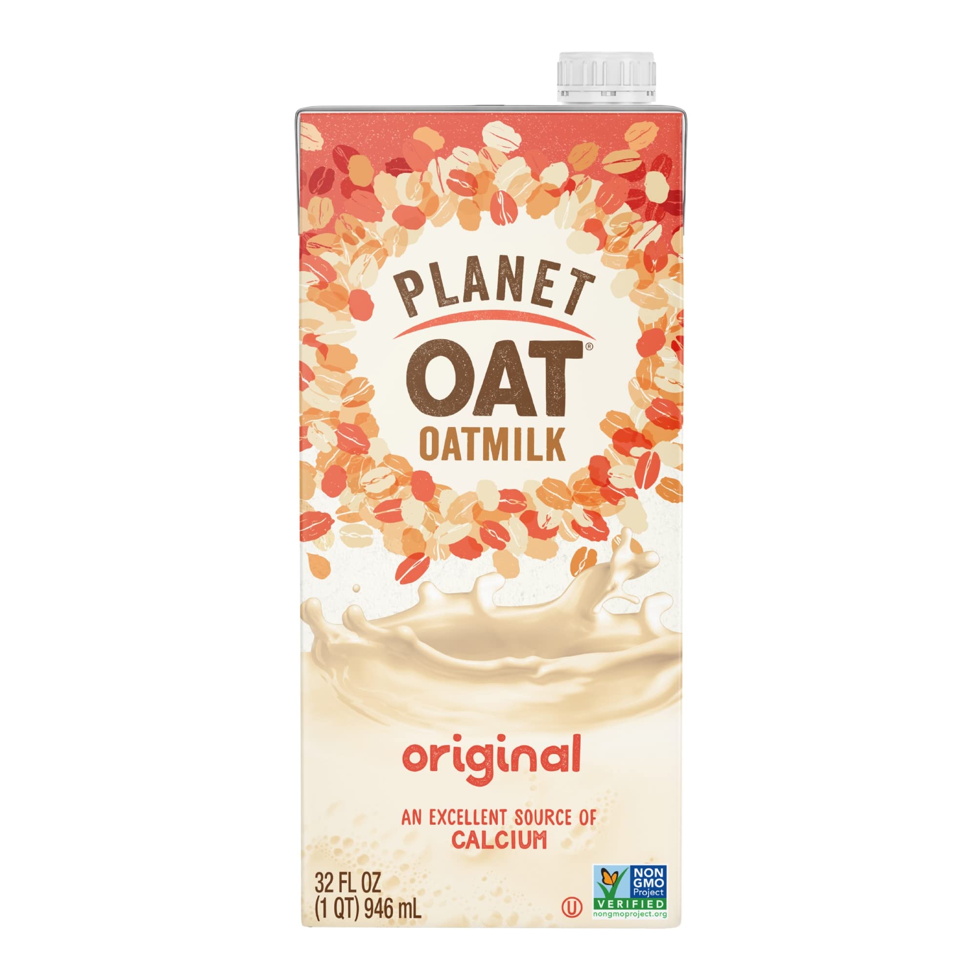 Planet Oat Original Oatmilk bottle showcasing lactose-free, calcium-rich dairy alternative.