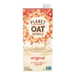 Planet Oat Original Oatmilk bottle showcasing lactose-free, calcium-rich dairy alternative.