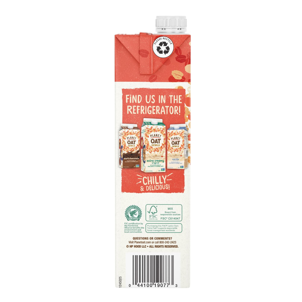 Planet Oat Original Oatmilk pack front emphasizes 32 oz and six-pack value.