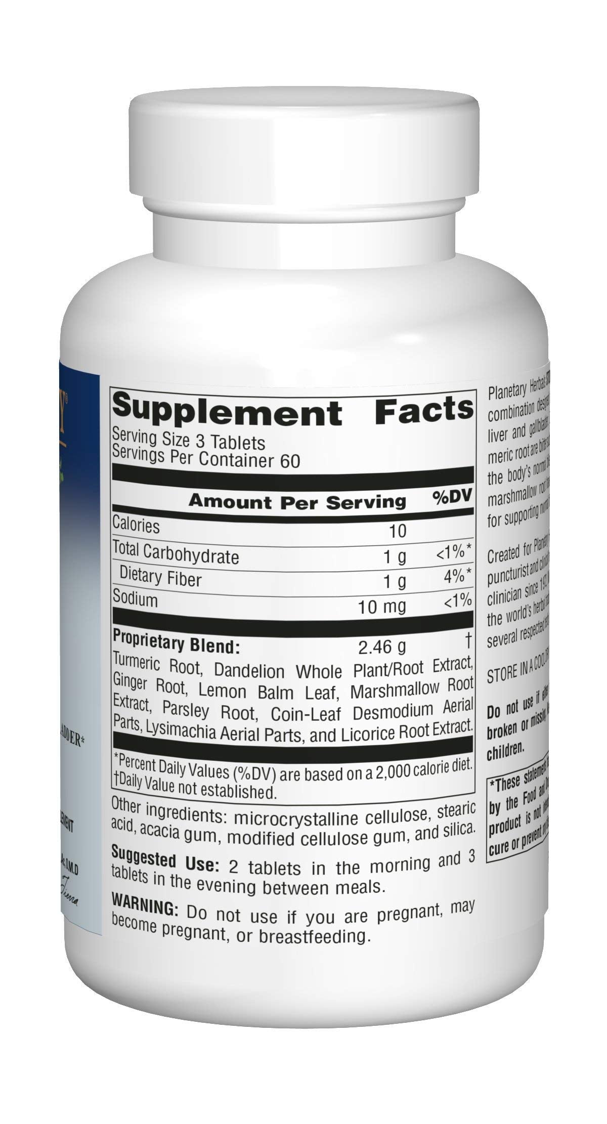Planetary Herbals Stone Free label details with dosage information and ingredients.