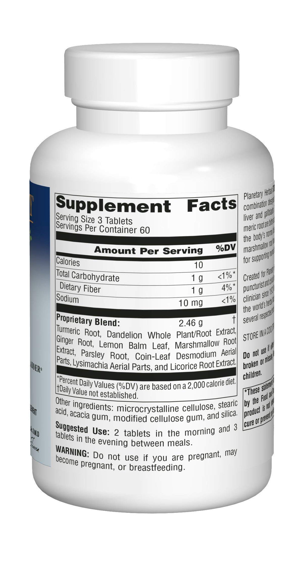 Planetary Herbals Stone Free label details with dosage information and ingredients.