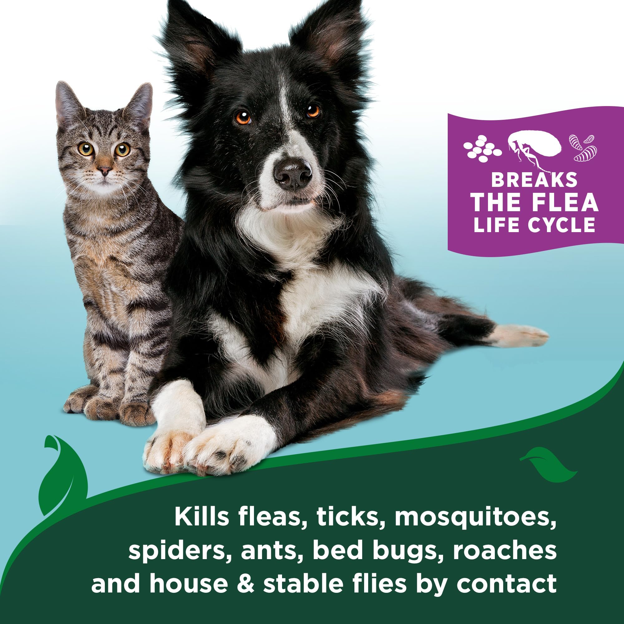 Vet’s Best plant-based ingredients closeup emphasizes gentle pest control for homes with cats.