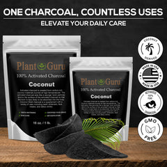 Plant Guru activated charcoal powder used for teeth whitening