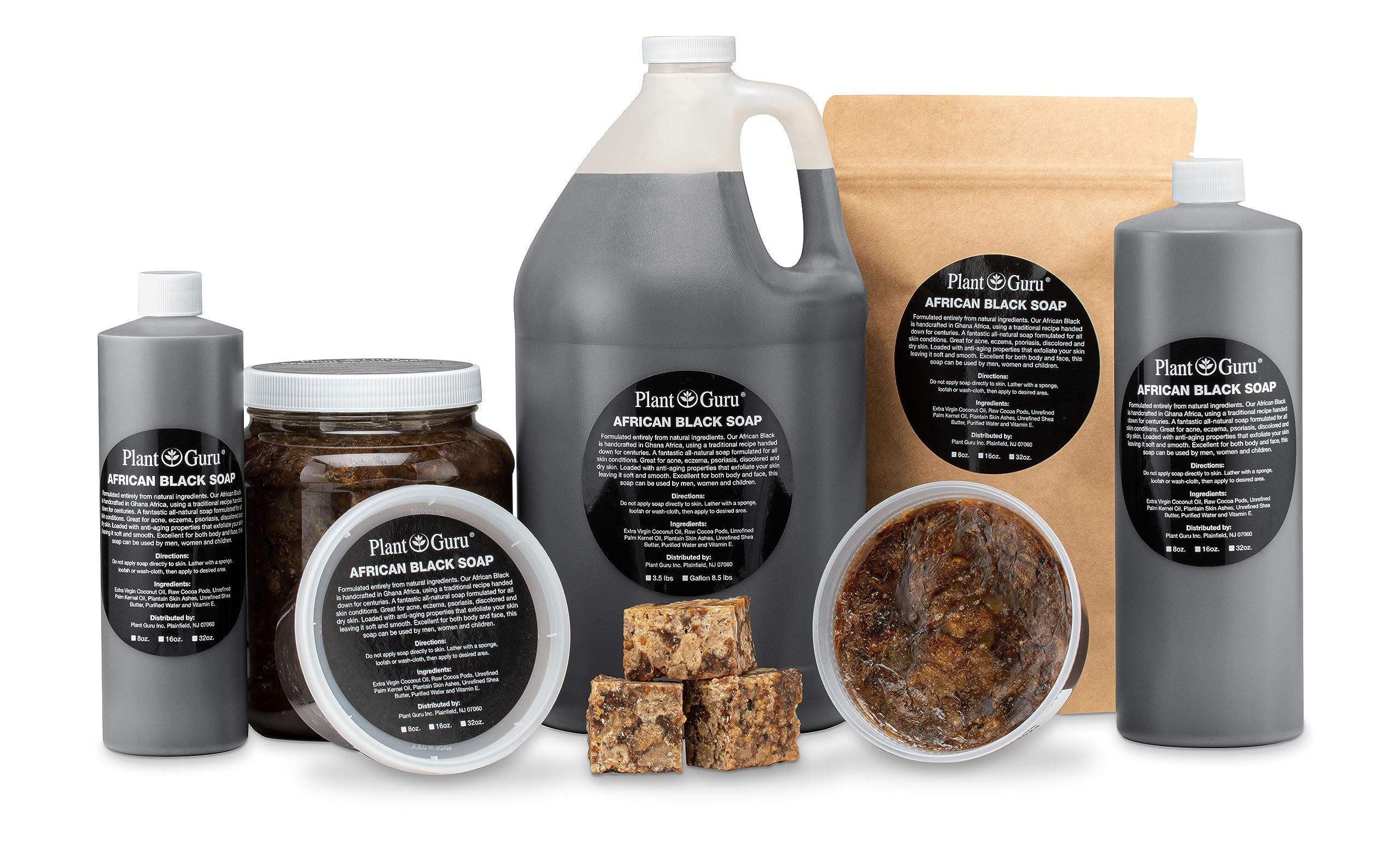 Plant Guru African Black Soap bar 8 oz creamy-lather moment conveys nourishing feel for dry skin.