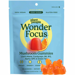 Plant People WonderFocus bottle with citrus gummies for on-the-go focus