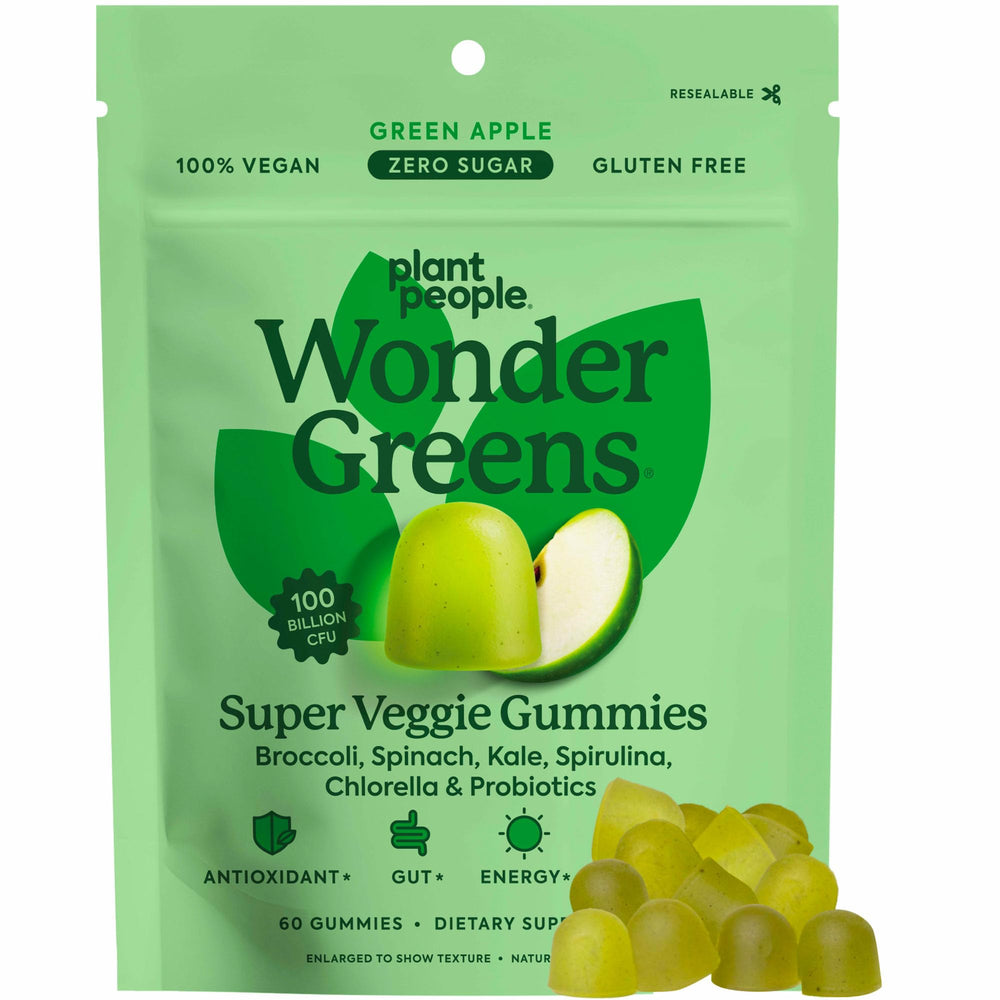 Plant People WonderGreens bottle front for daily wellbeing