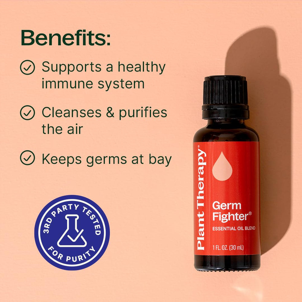 Plant Therapy Germ Fighter diffuser setup releasing aroma to refresh a space.
