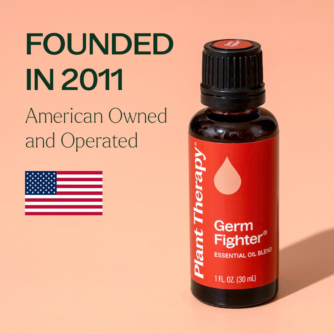 Plant Therapy Germ Fighter GC-MS report highlights rigorous quality testing and purity.