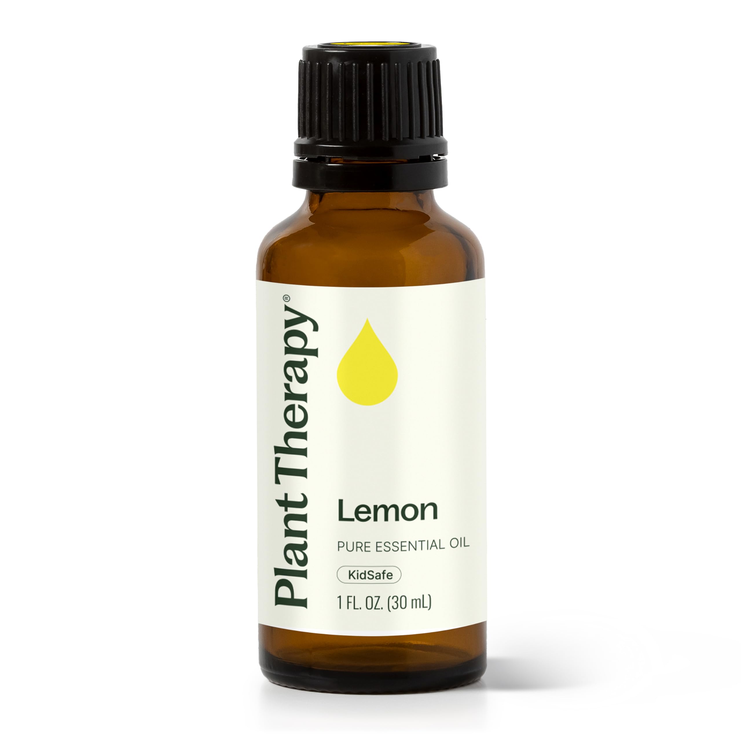 Plant Therapy Lemon essential oil in diffuser bottle for bright, uplifting spaces.