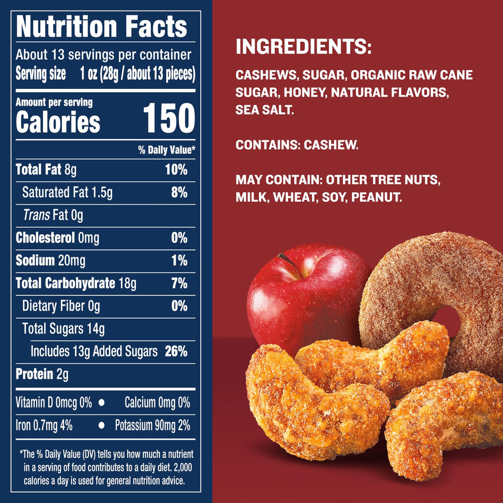 Planters Apple Cider Donut Cashews fall snack idea for autumn moments.