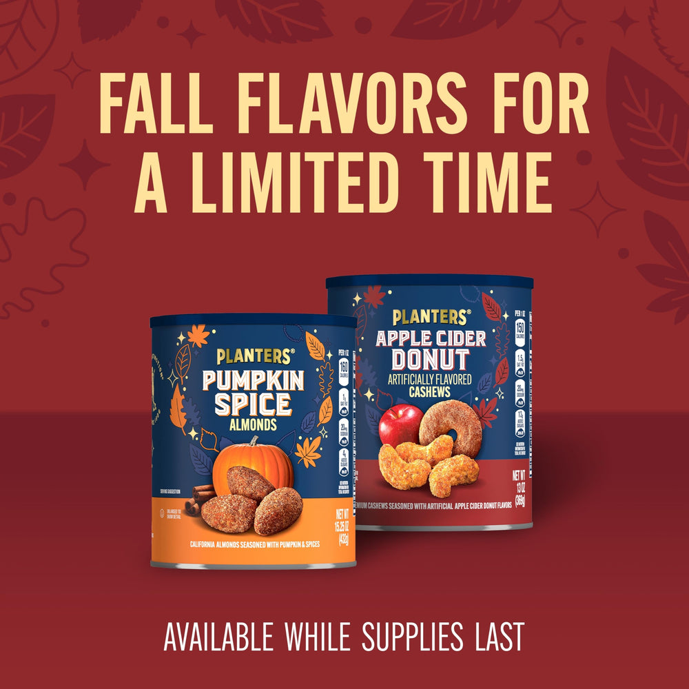 Planters Apple Cider Donut Cashews perfect for holiday party snacking.
