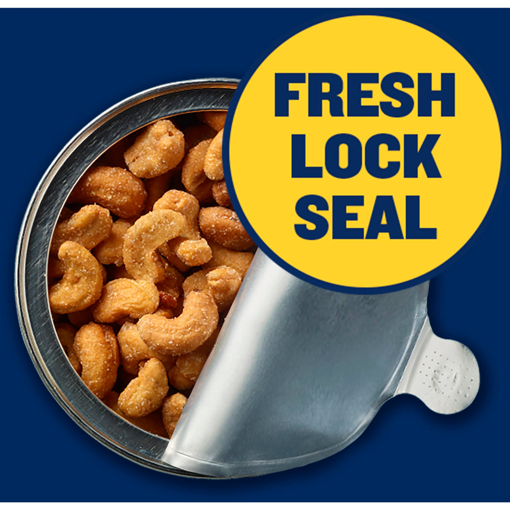 PLANTERS Kosher-certified Honey Roasted Cashews packaging close-up