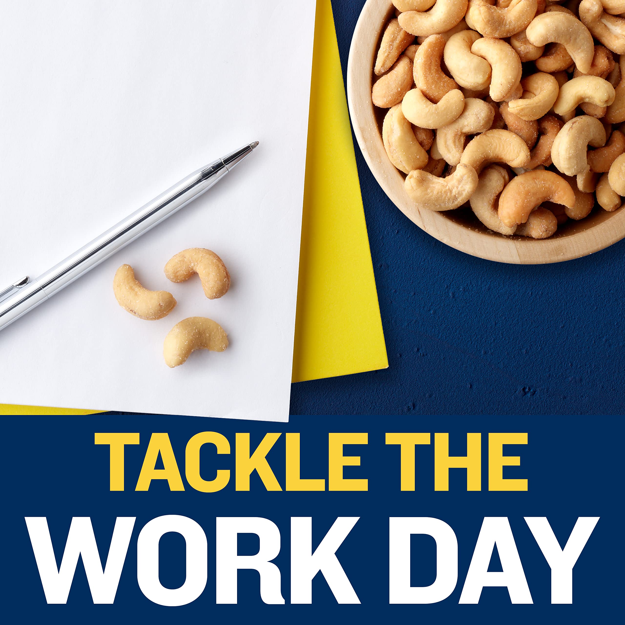 Planters Deluxe cashews convenient for on-the-go snacking.