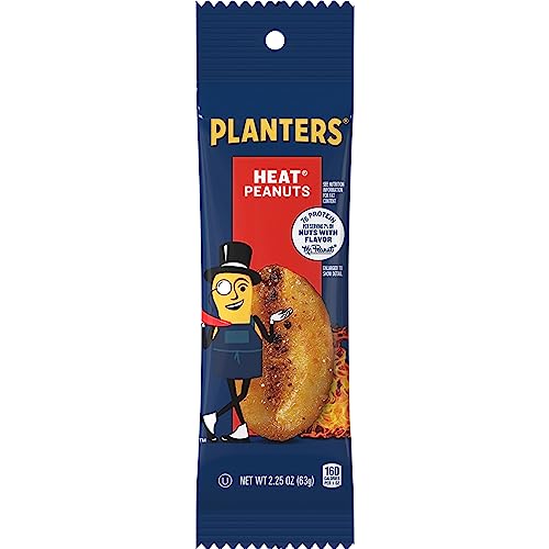Planters Heat Peanuts in hand showing a ready-to-snack portion.