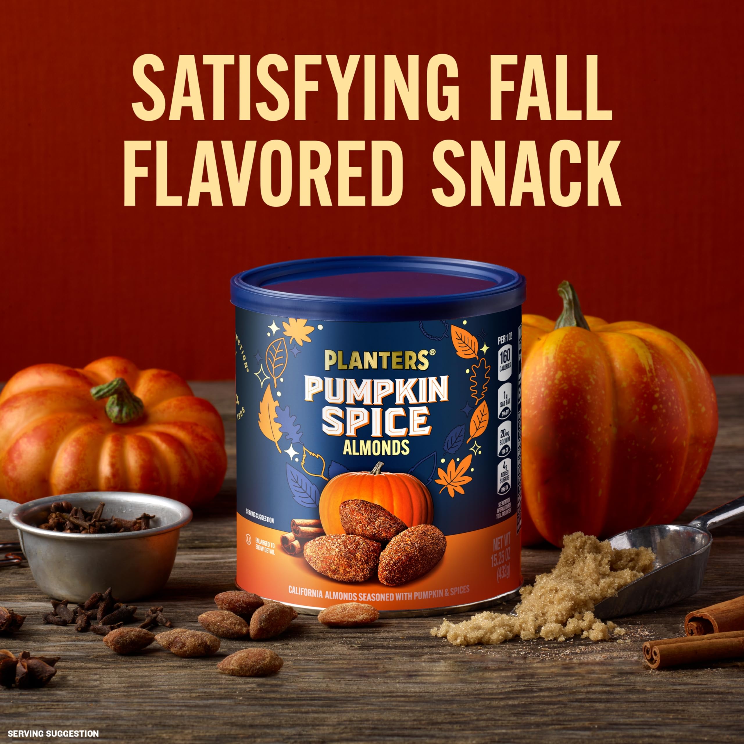 Planters Pumpkin Spice Almonds winter-night snack option with coffee pairing.