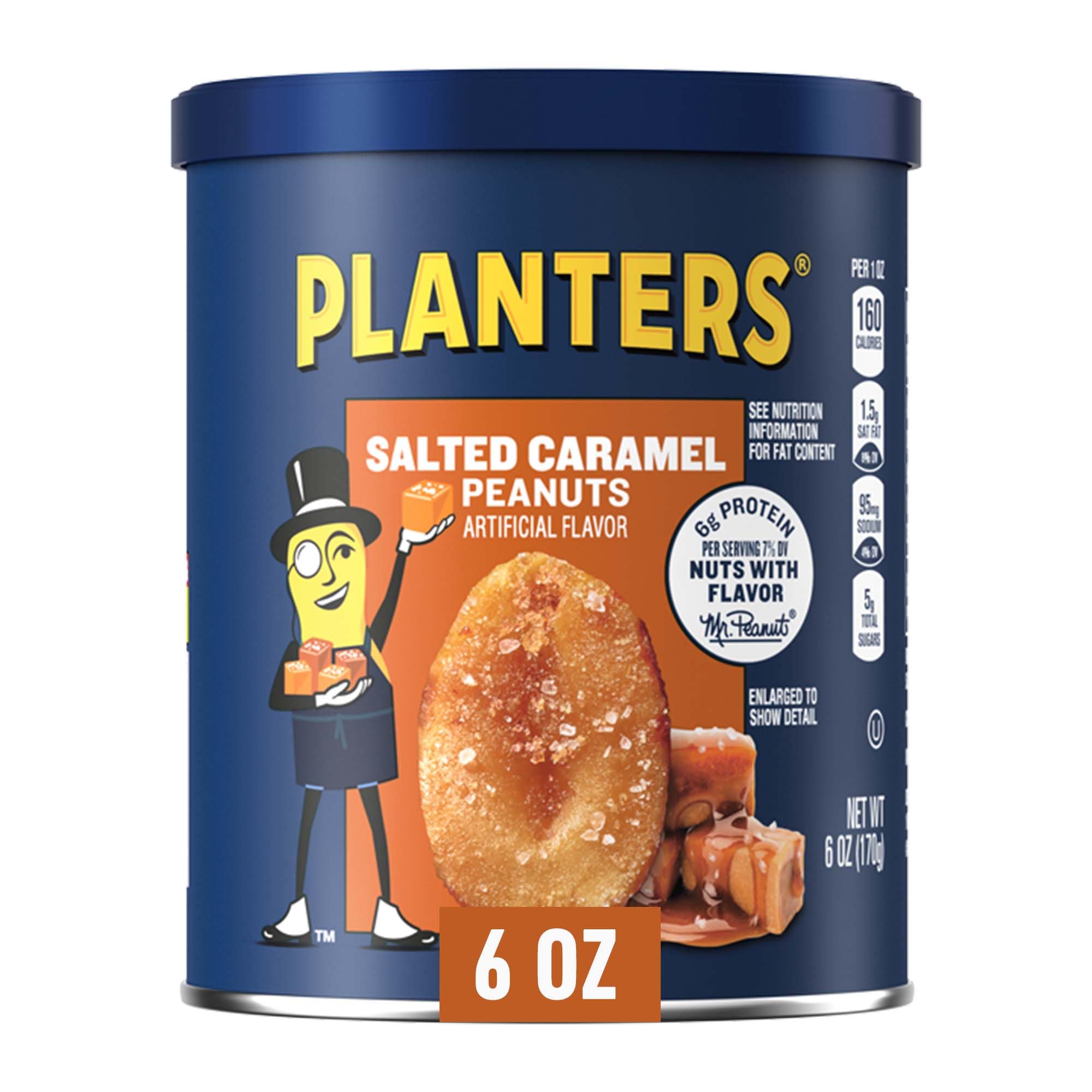 PLANTERS Salted Caramel Peanuts eight-pack canisters for easy on-the-go snacking