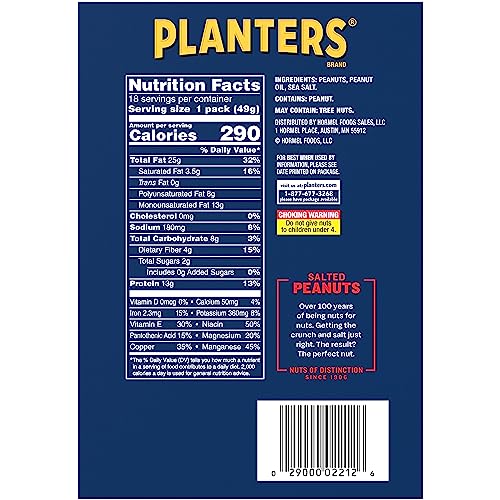 Planters Salted Peanuts 1.75 oz single-serve bag for convenient snacking