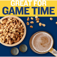 Planters unsalted dry roasted peanuts oven roasting image highlights even browning and crisp texture.