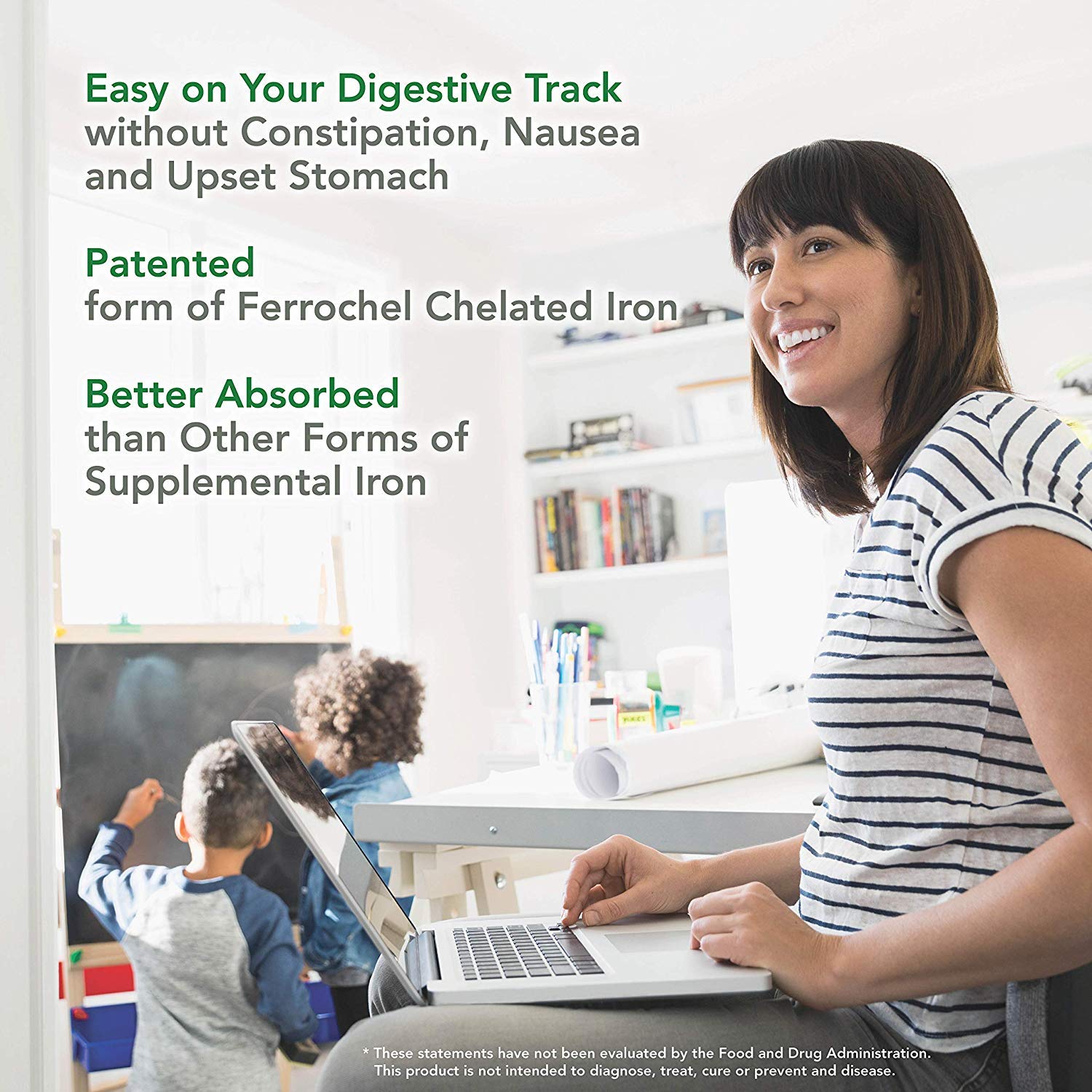 PlantFusion ferrochel iron capsules label emphasizes 25 mg per serving