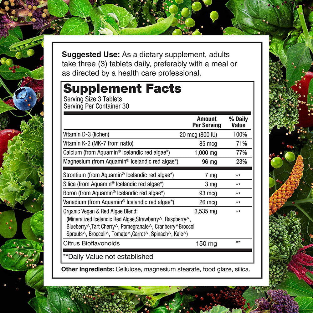 Third-party testing seal on PlantFusion calcium supplement packaging