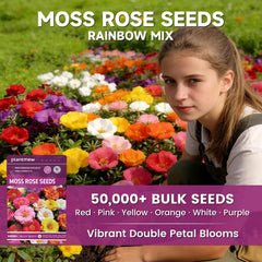 PLANTMEW moss rose color mix blooms brighten sunny borders