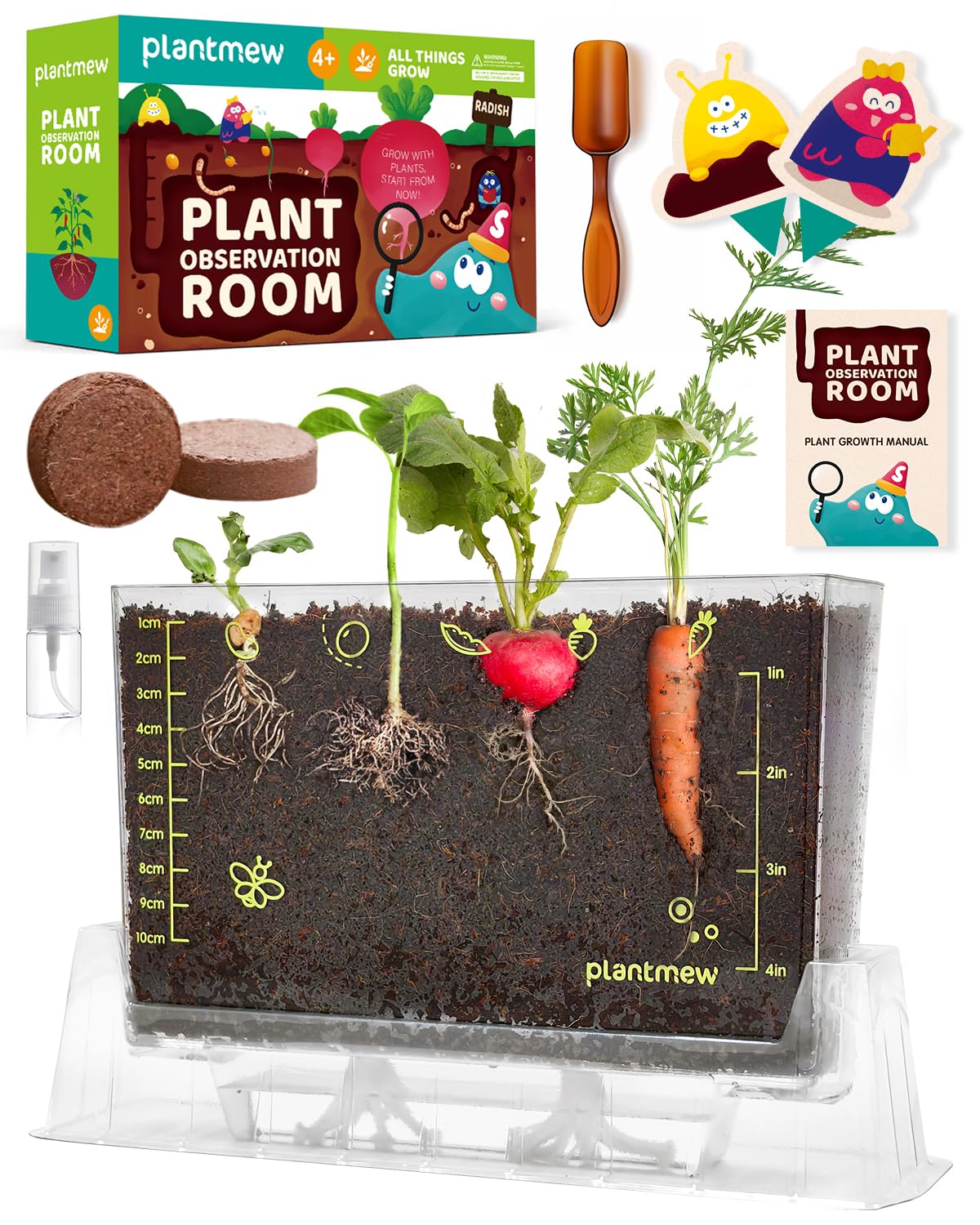 PlantMeW Root Viewer Kit displays 6 seed varieties for at-home science exploration