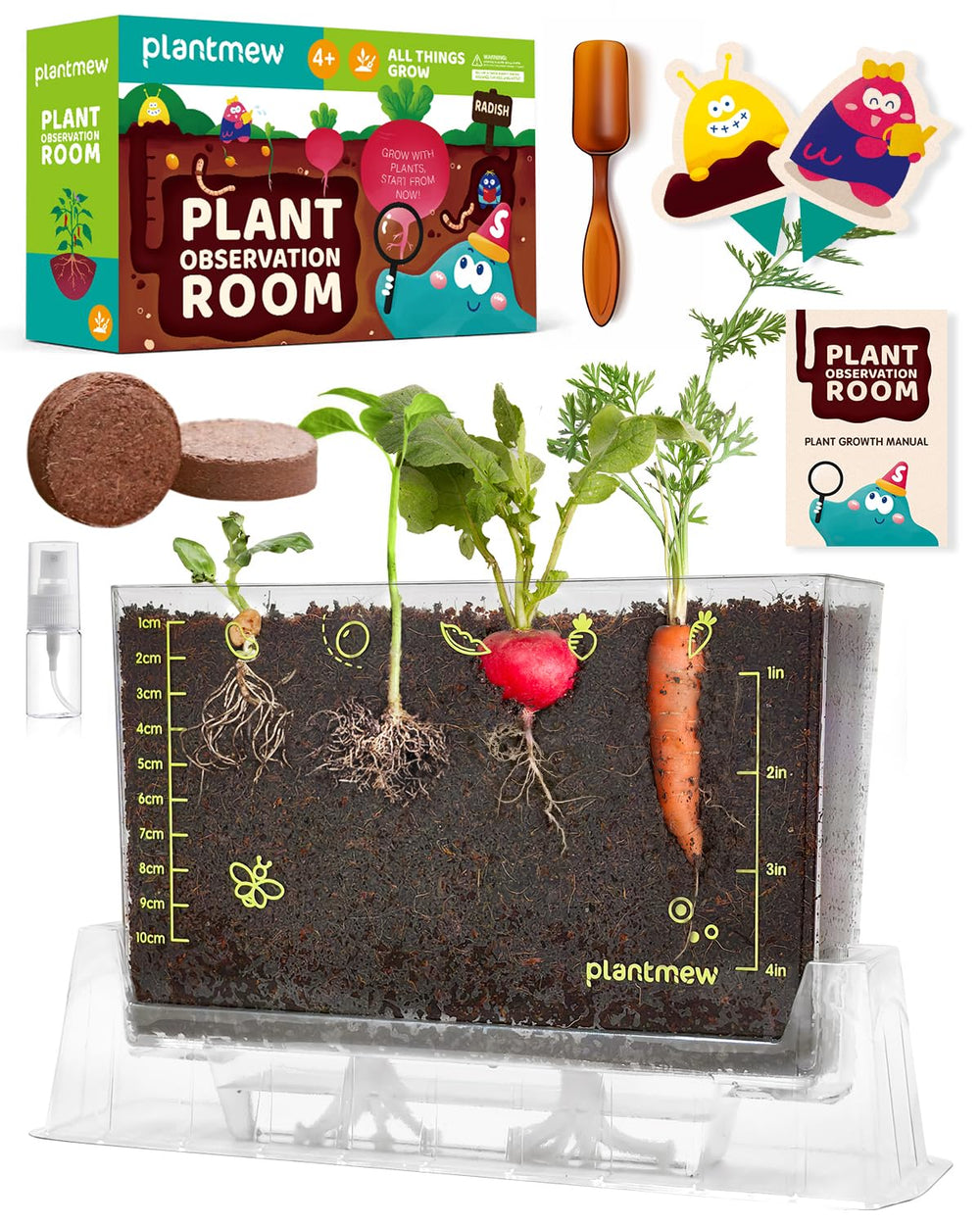 PlantMeW Root Viewer Kit displays 6 seed varieties for at-home science exploration