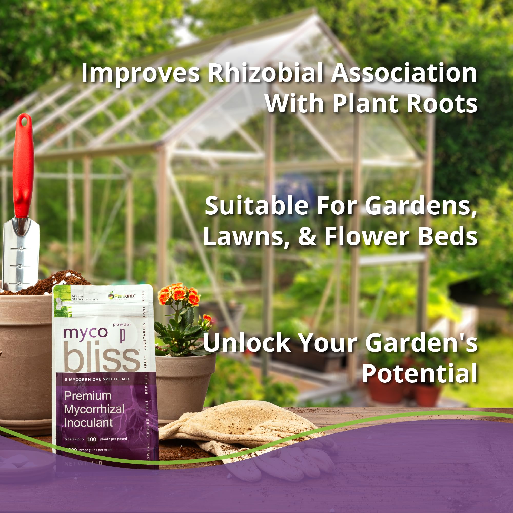 Soil treated with Plantonix Myco Bliss retains moisture more effectively