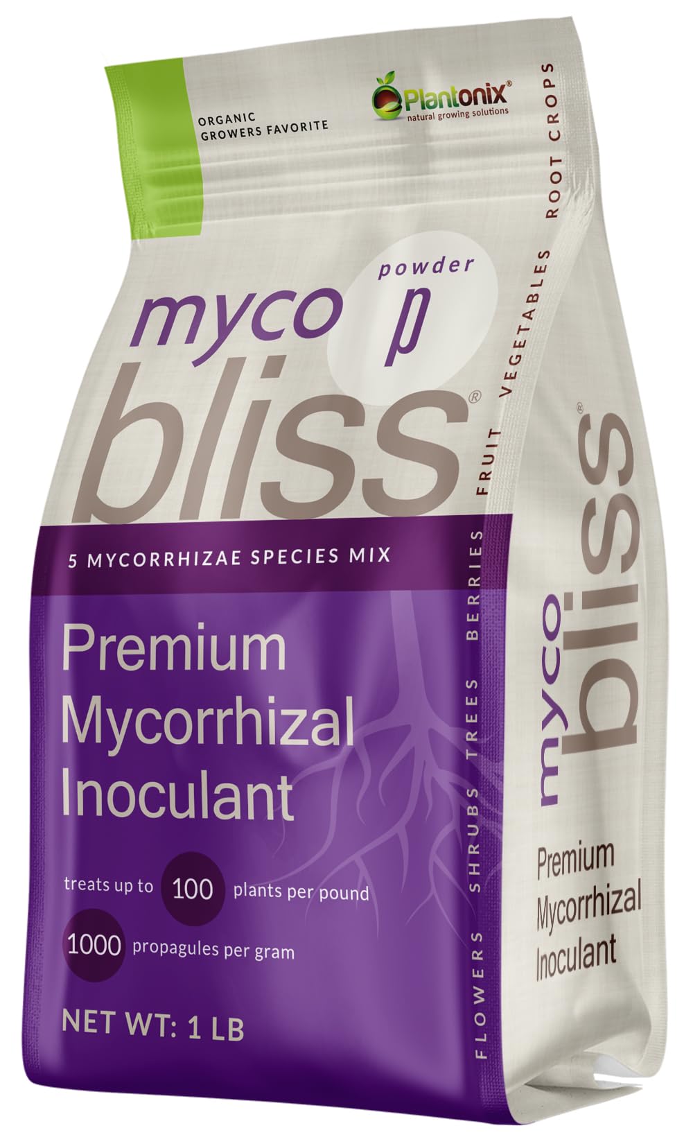 Plantonix Myco Bliss powder 1lb package boosts soil nutrient uptake