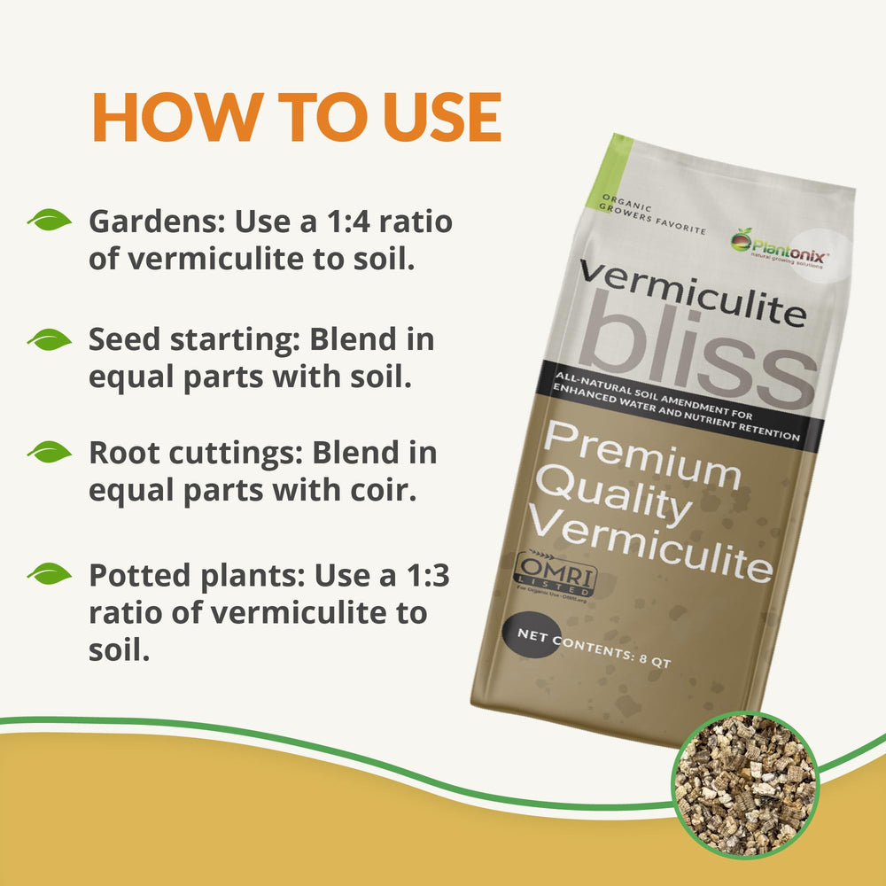 Vermiculite Bliss mixed into potting soil for improved drainage