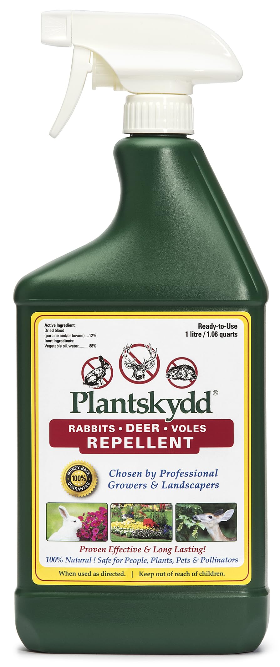Plantskydd spray bottle 32oz ready-to-use protection against deer and rabbits.