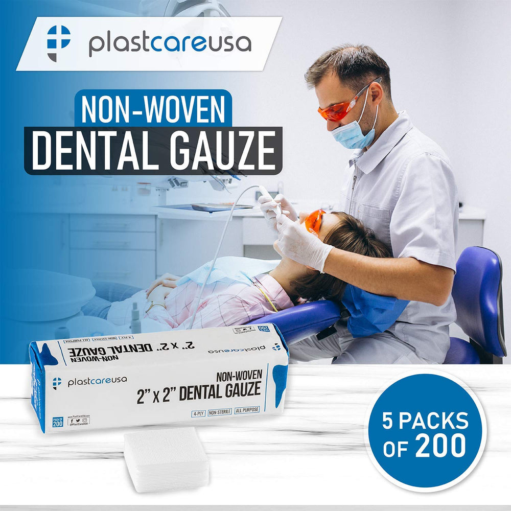 PlastCare USA 4-ply gauze with low lint for cleaner application.