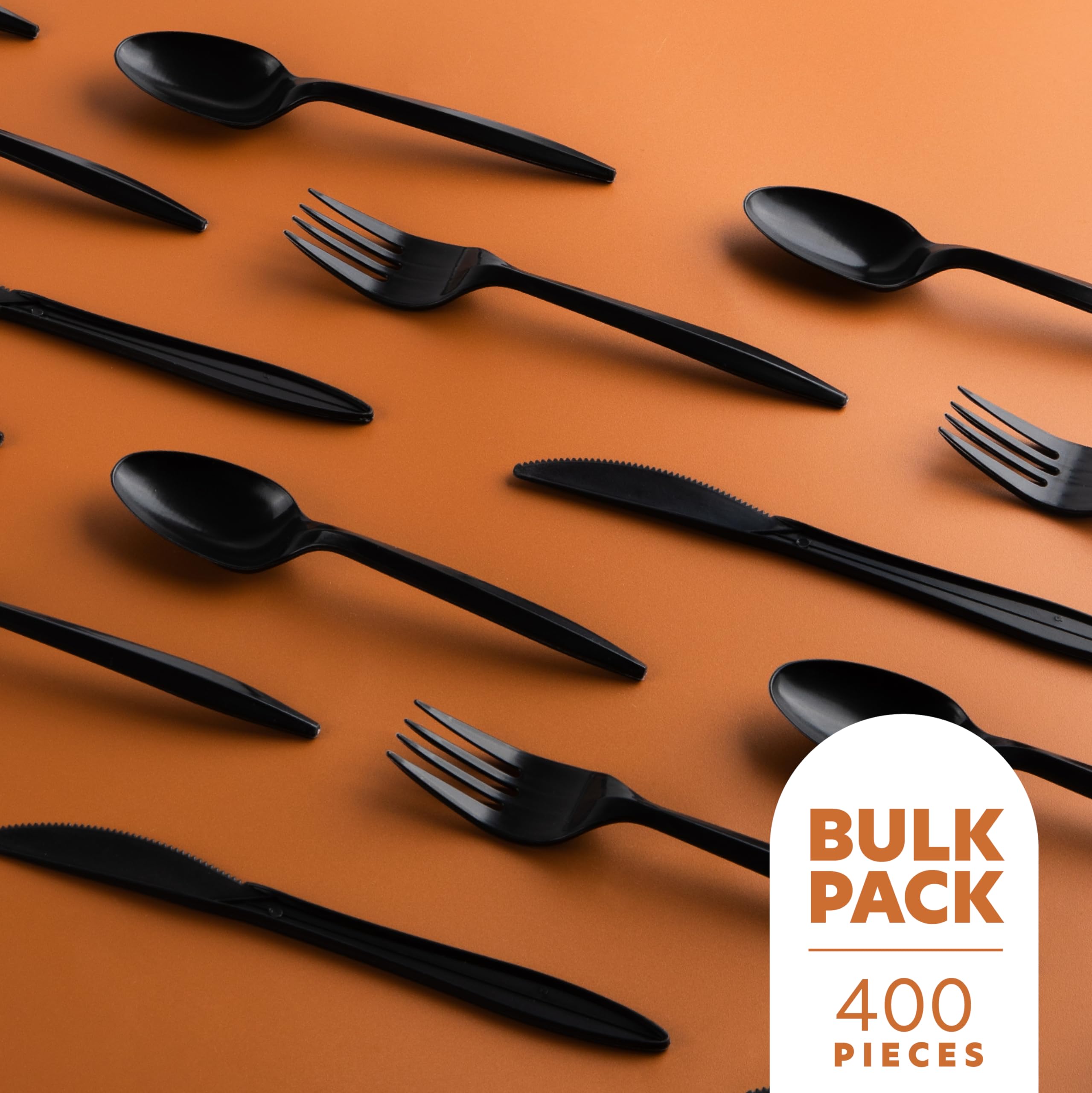 PLASTICPRO black knives reliable for casual dining at events.