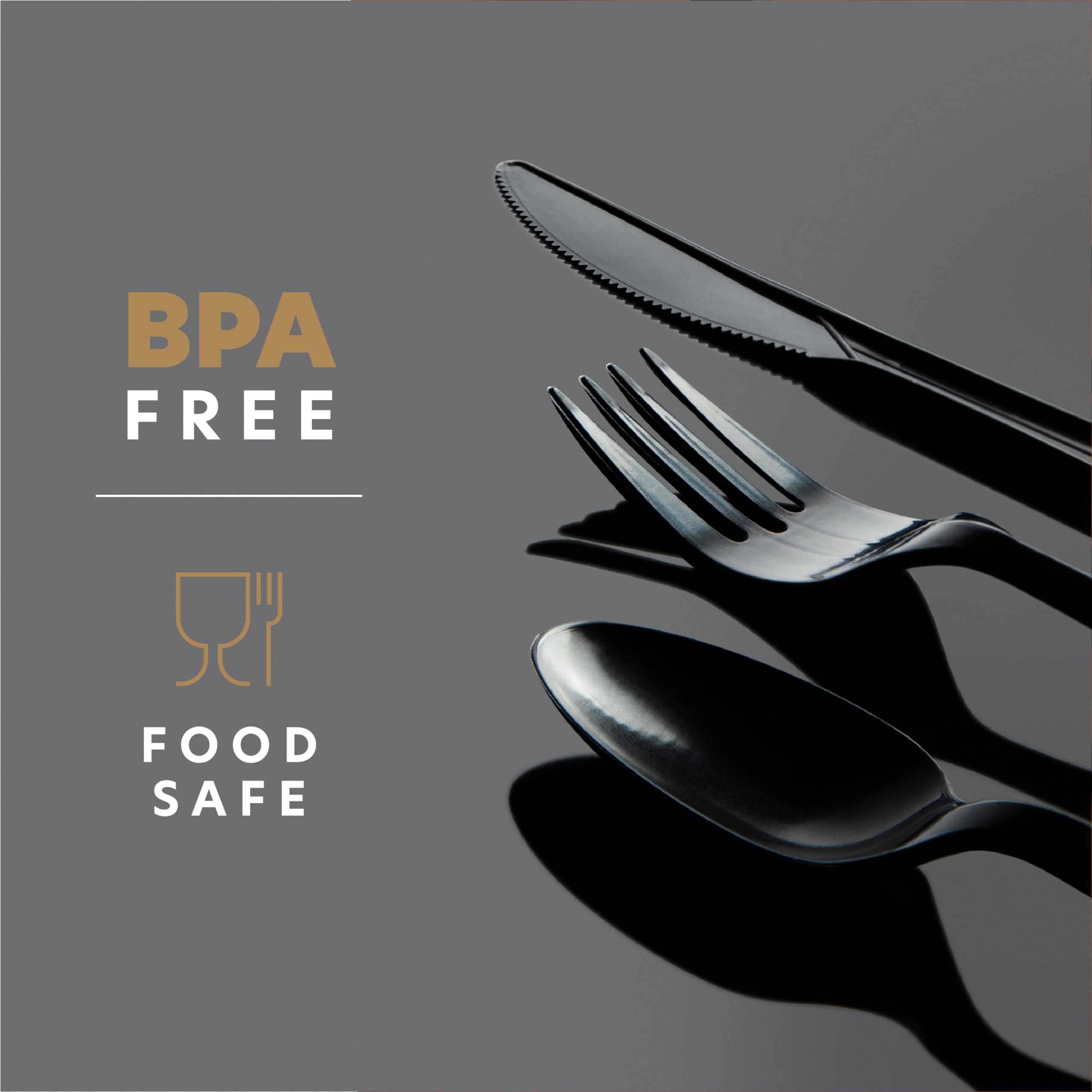 PLASTICPRO BPA-free plastic cutlery safe for everyday use.