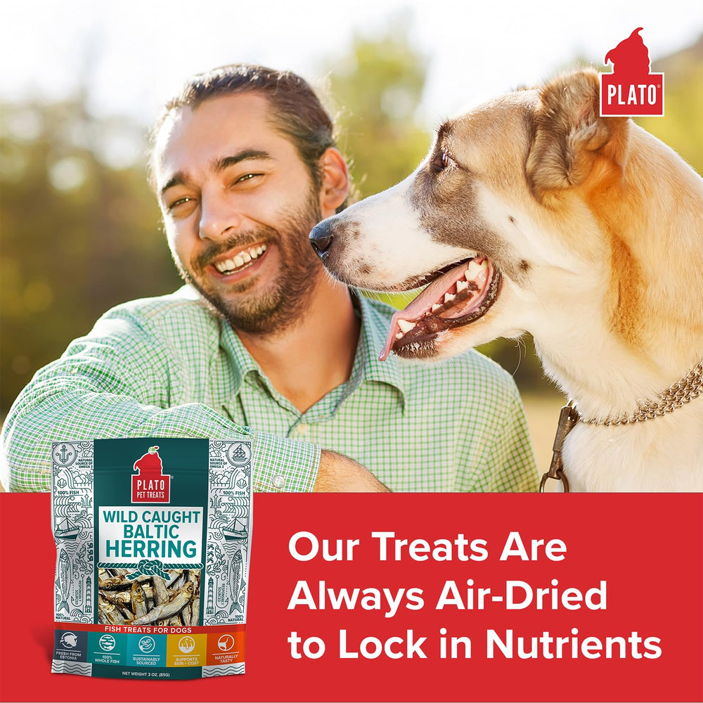 PLATO Fish Treats air-dried process preserves nutrients for canine snacks